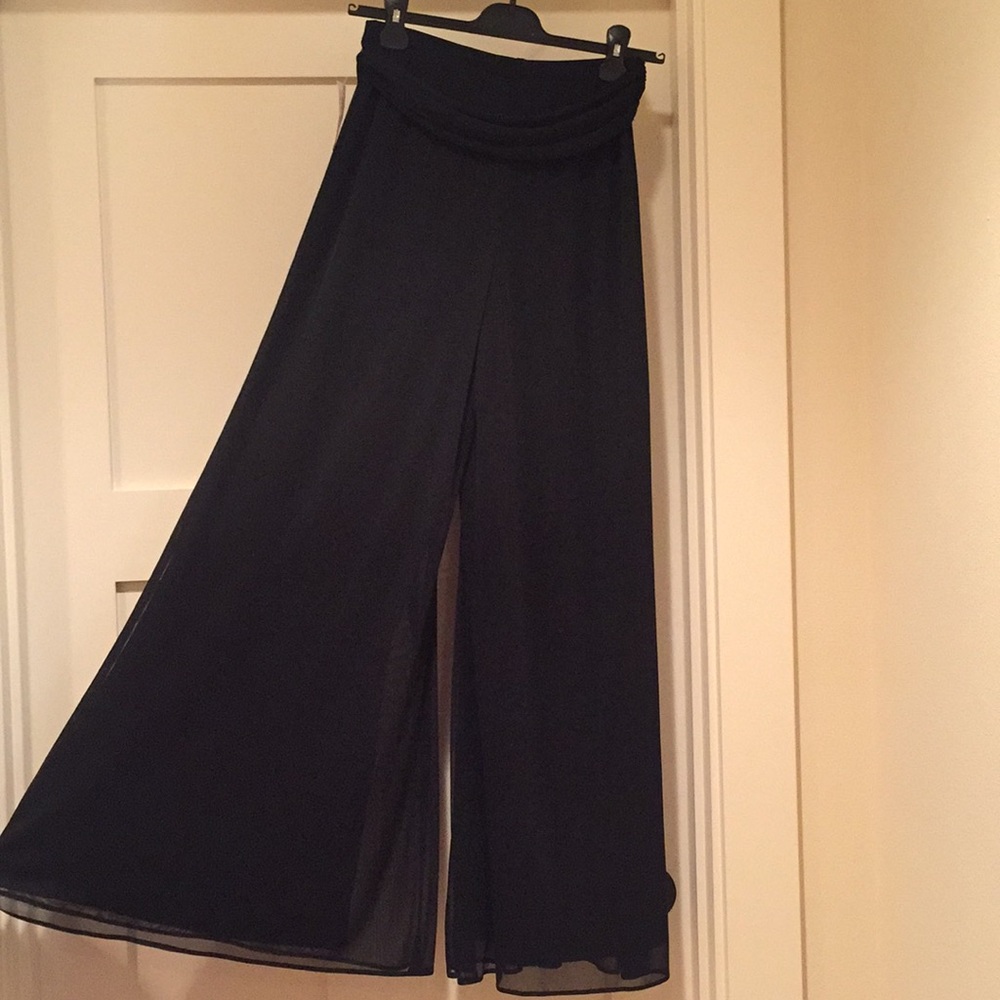 Dressbarn sheer palazzo wide leg black pants - Picture 3 of 8